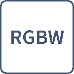 With RGBW can all colours provides by mixing light from red, green, blue and white LEDs. 