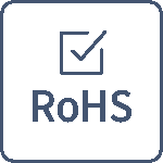 The luminaire complies with the RoHS directive, which restricts the use of hazardous substances.